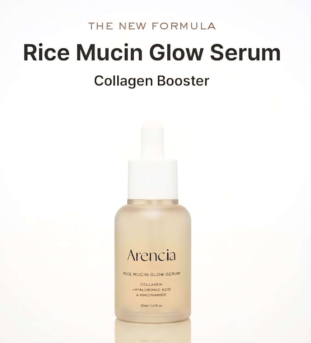 Arencia Rice Mucin Glow Serum – Siero Viso Illuminante e Booster di Collagene (30ml / 1.01 fl. oz)