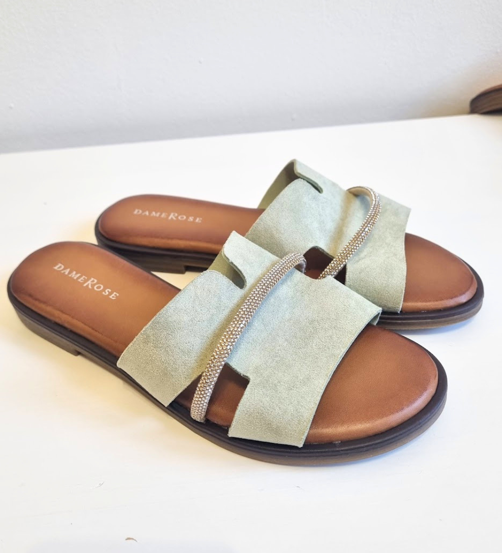 Sandali Slide DAME ROSE con Strass – Eleganza Casual e Dettagli Luminosi