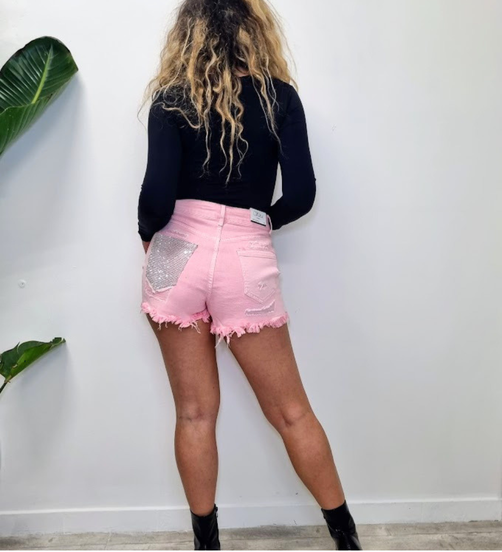 Shorts Denim Pink Diamond