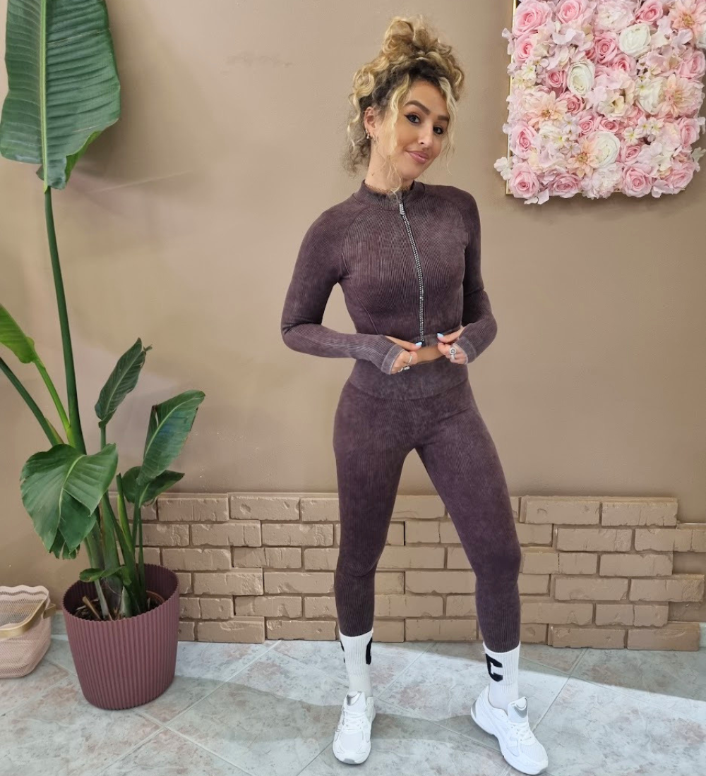 Completo Seamless Woven – Felpa Zip Glam & Leggings Super Push-Up