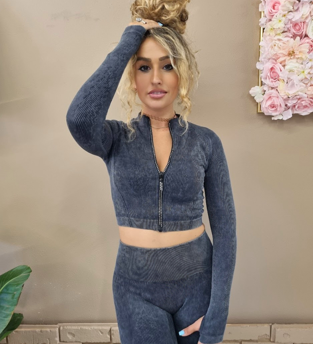 Completo Seamless Woven – Felpa Zip Glam & Leggings Super Push-Up