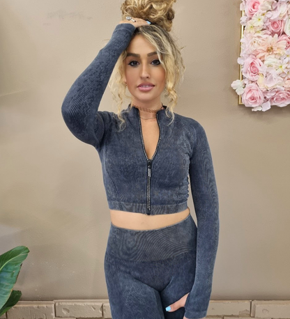 Completo Seamless Woven – Felpa Zip Glam & Leggings Super Push-Up