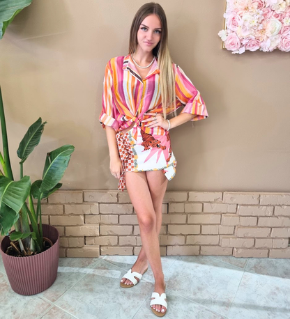 Completo Estivo Camicia & Minigonna Pareo