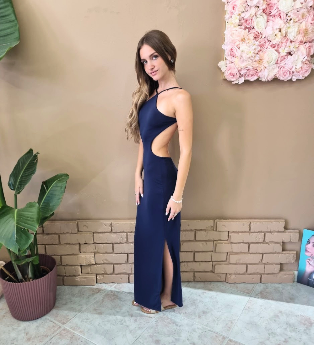 Abito Maxi Cut-Out Backless - Blu Navy