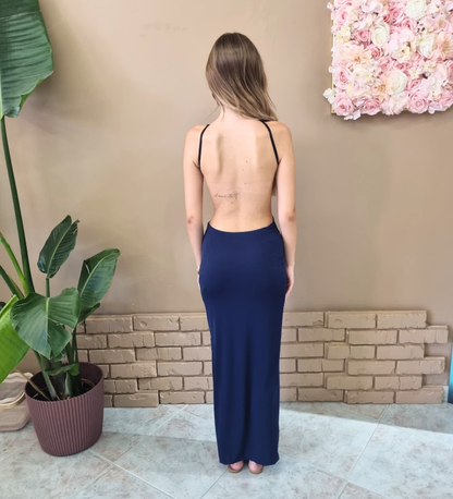 Abito Maxi Cut-Out Backless - Blu Navy