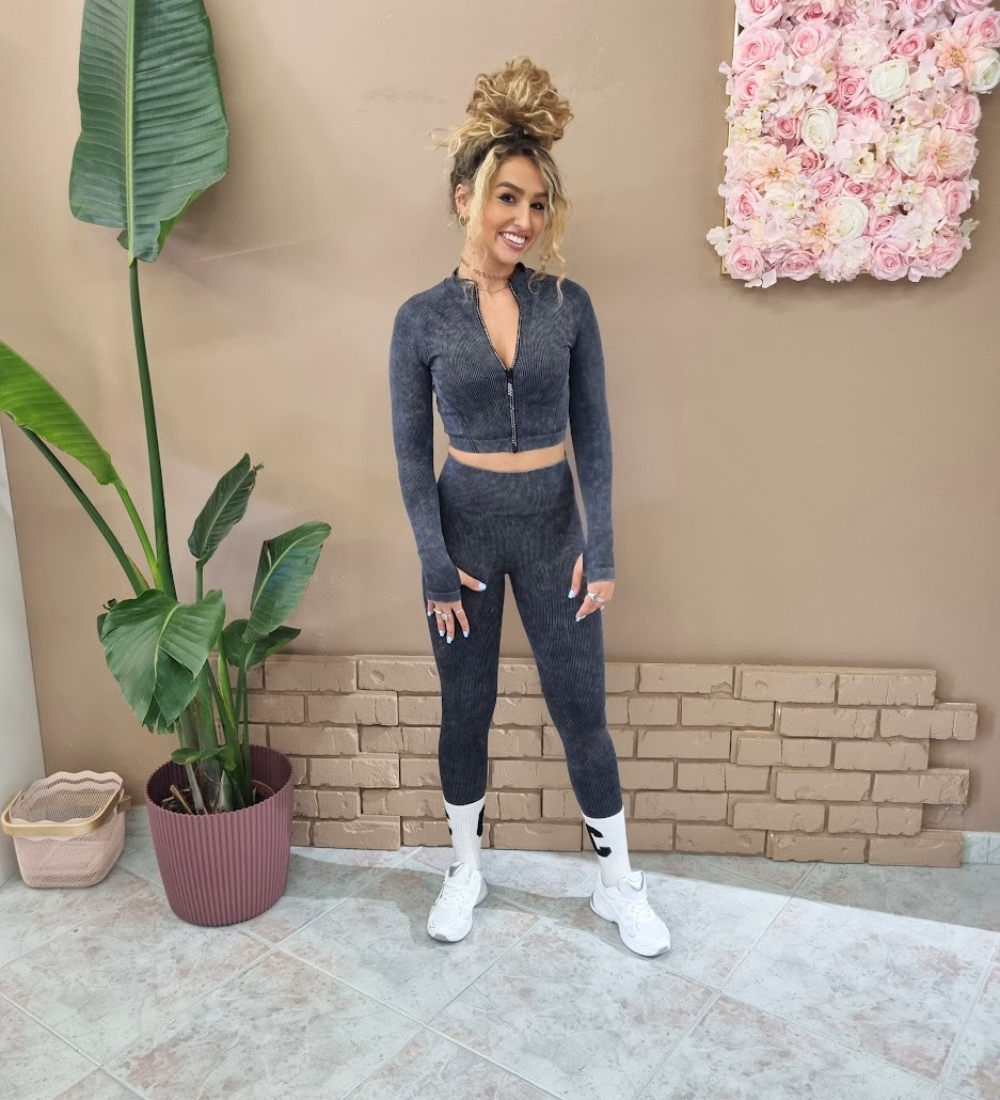 Completo Seamless Woven – Felpa Zip Glam & Leggings Super Push-Up