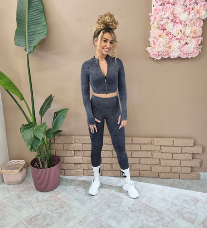 Completo Seamless Woven – Felpa Zip Glam & Leggings Super Push-Up