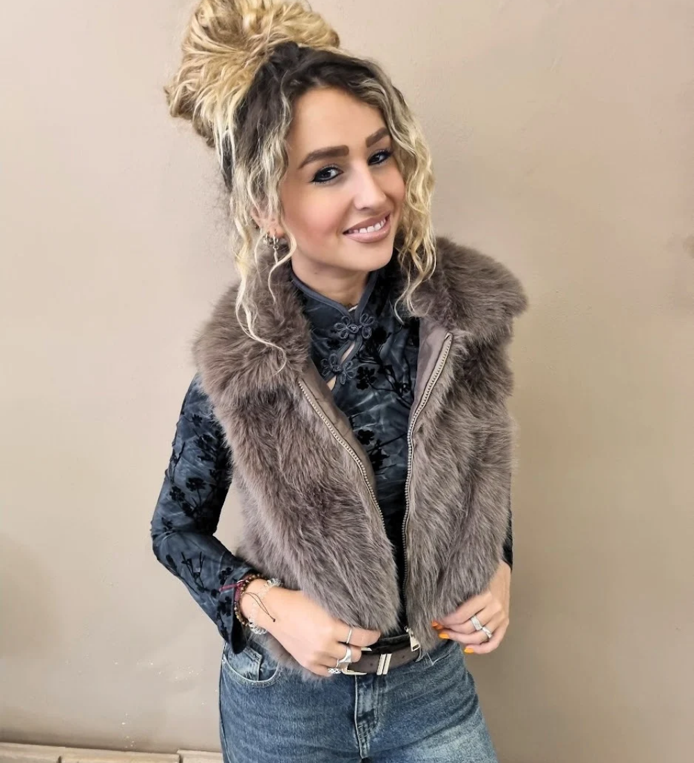 Gilet in Ecopelliccia Glamour