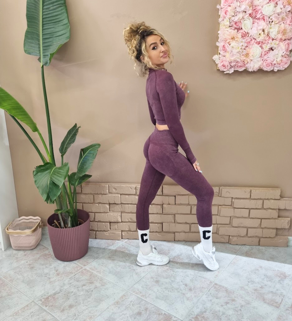Completo Seamless Woven – Felpa Zip Glam & Leggings Super Push-Up