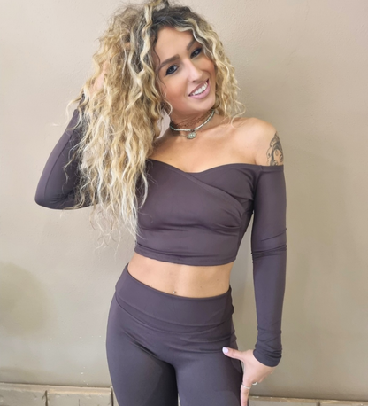 Set Yoga & Pilates  Crop Top + Pantaloni Flare