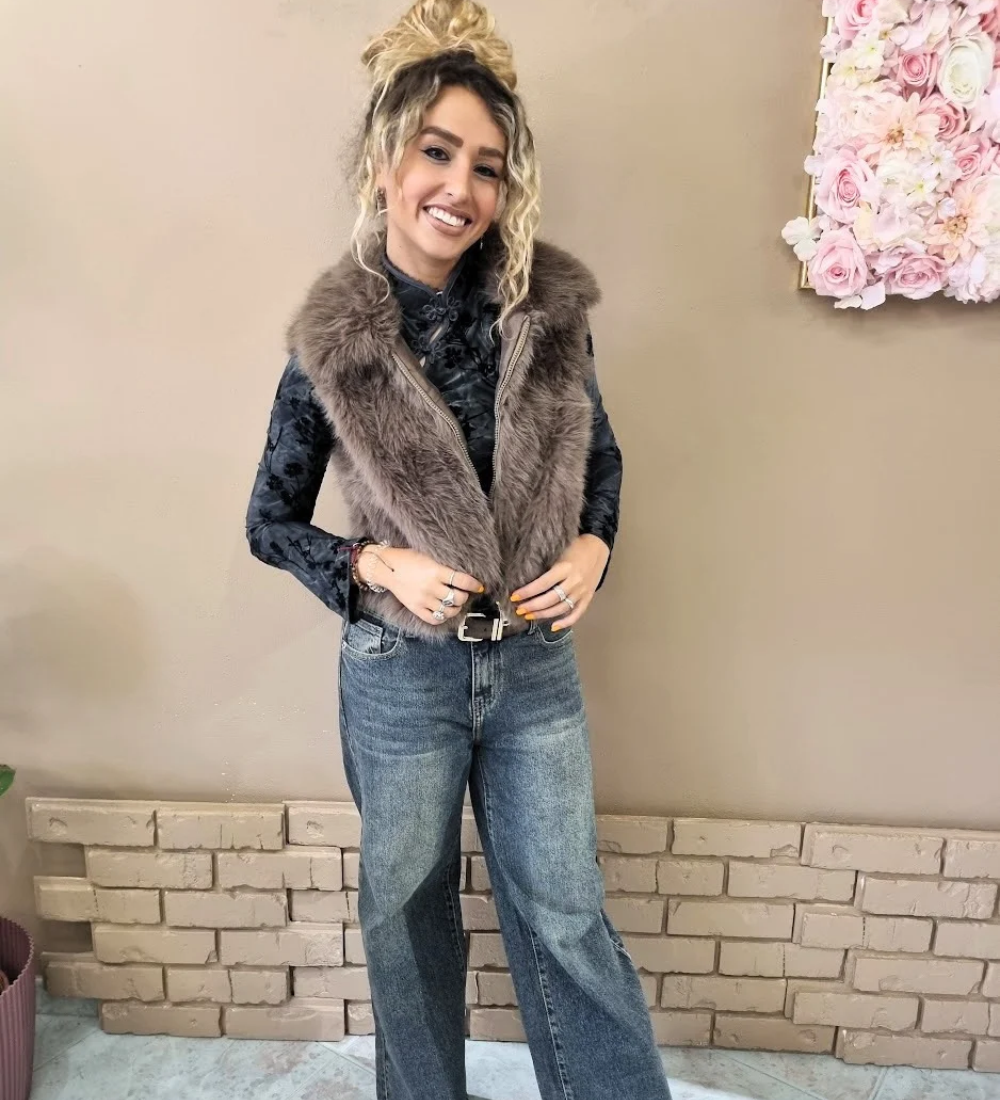 Gilet in Ecopelliccia Glamour
