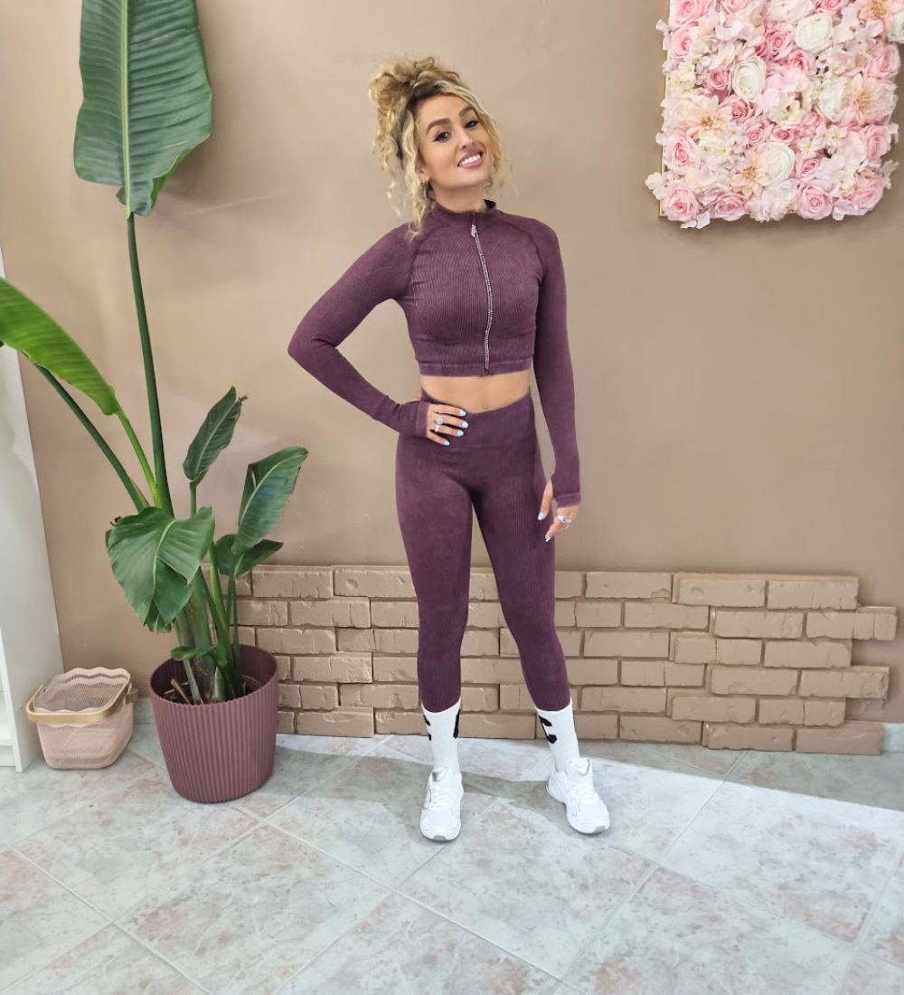 Completo Seamless Woven – Felpa Zip Glam & Leggings Super Push-Up