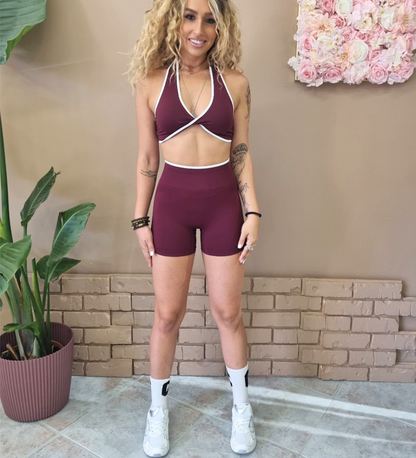 Completo Fitness Bicolore con Bordo a Contrasto