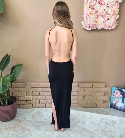 Abito Maxi Cut-Out Backless Nero