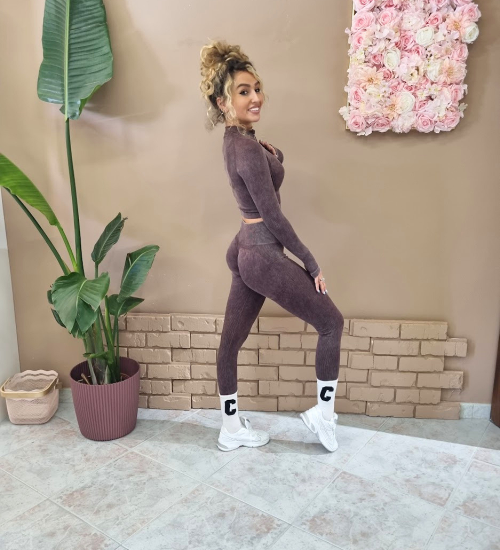 Completo Seamless Woven – Felpa Zip Glam & Leggings Super Push-Up