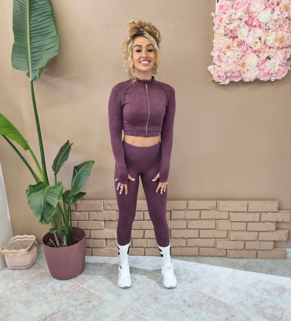Completo Seamless Woven – Felpa Zip Glam & Leggings Super Push-Up