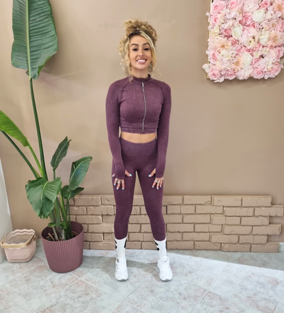 Completo Seamless Woven – Felpa Zip Glam & Leggings Super Push-Up