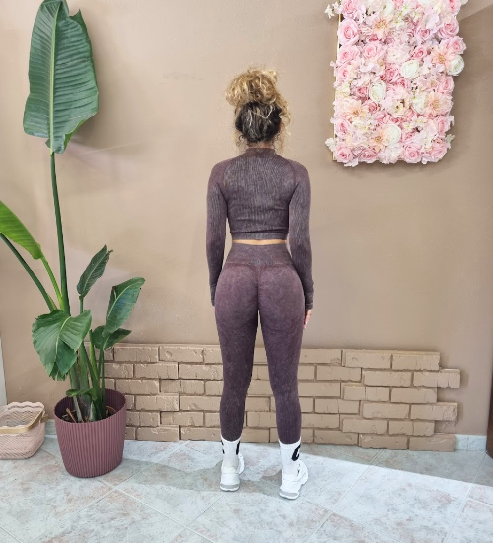 Completo Seamless Woven – Felpa Zip Glam & Leggings Super Push-Up