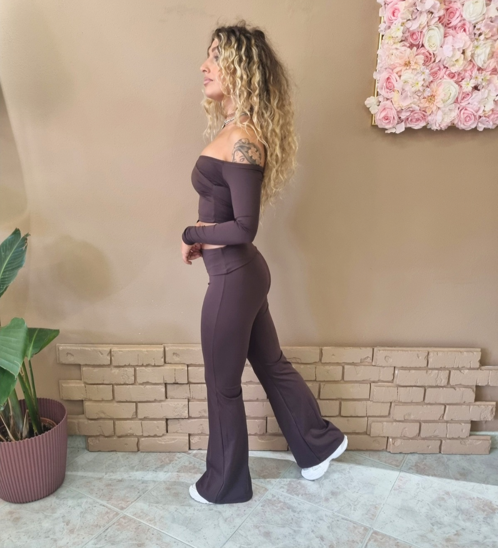 Set Yoga & Pilates  Crop Top + Pantaloni Flare