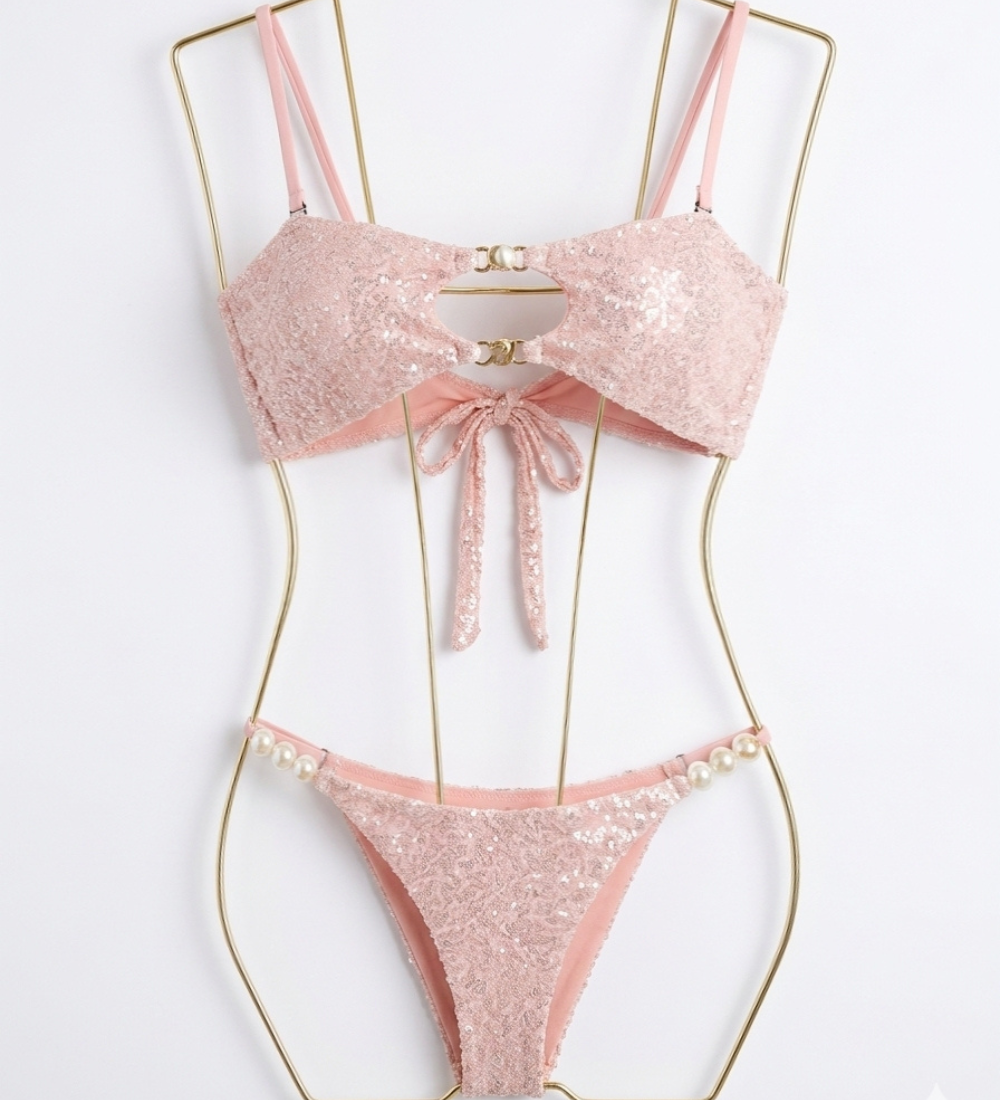 Bikini Glitter & Shells con Dettaglio Cut-Out ROSA CIPRIA