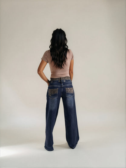 Jeans Lucia  con Dettagli Leopardati