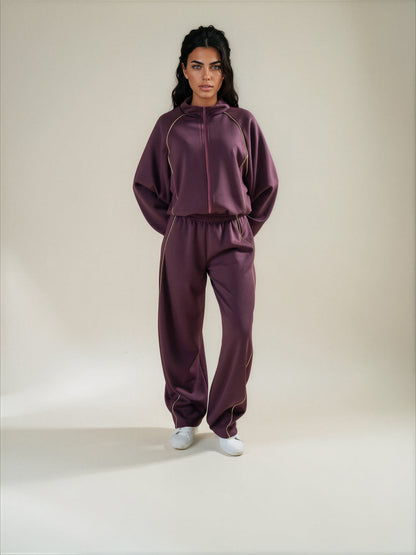 Pantalone Tuta Oversize con Profili a Contrasto