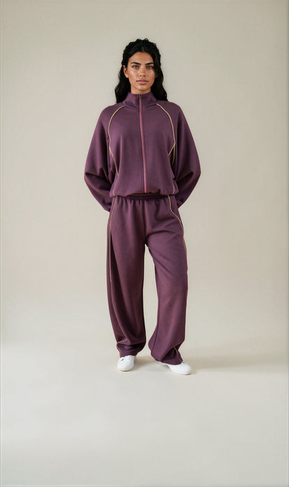 Felpa Oversize con Profili a Contrasto