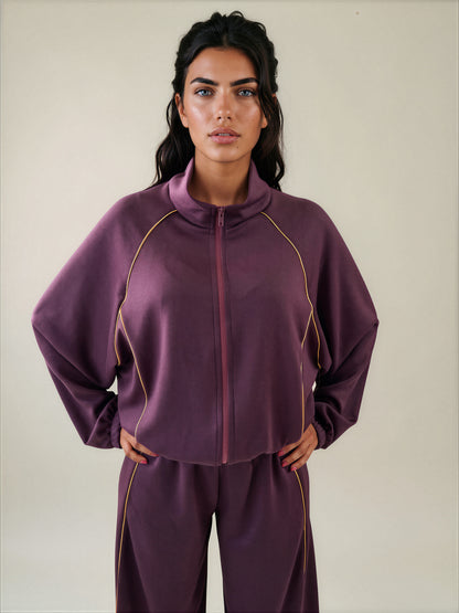 Felpa Oversize con Profili a Contrasto