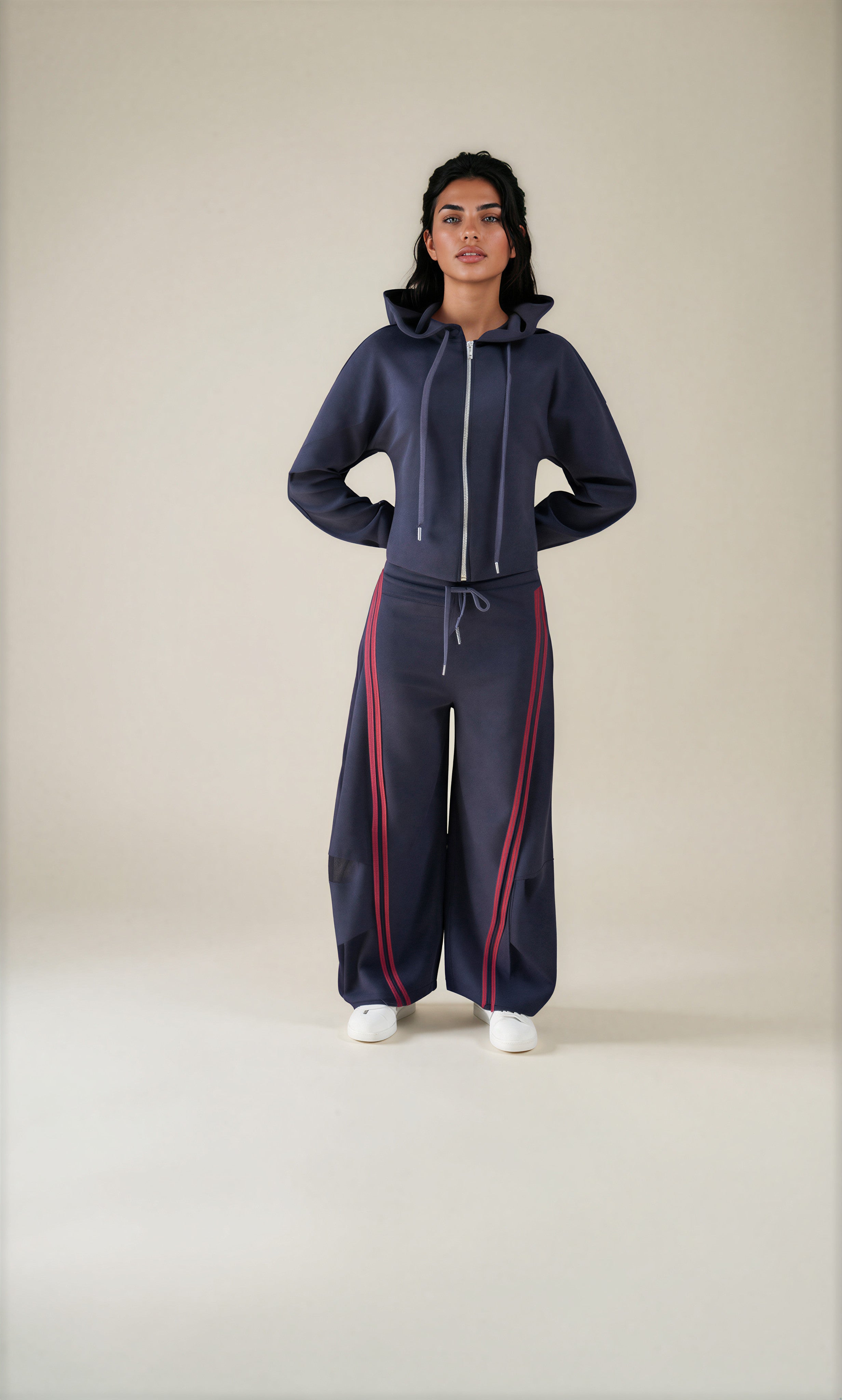 Pantalone Tuta Two Line Oversize con Bande Laterali