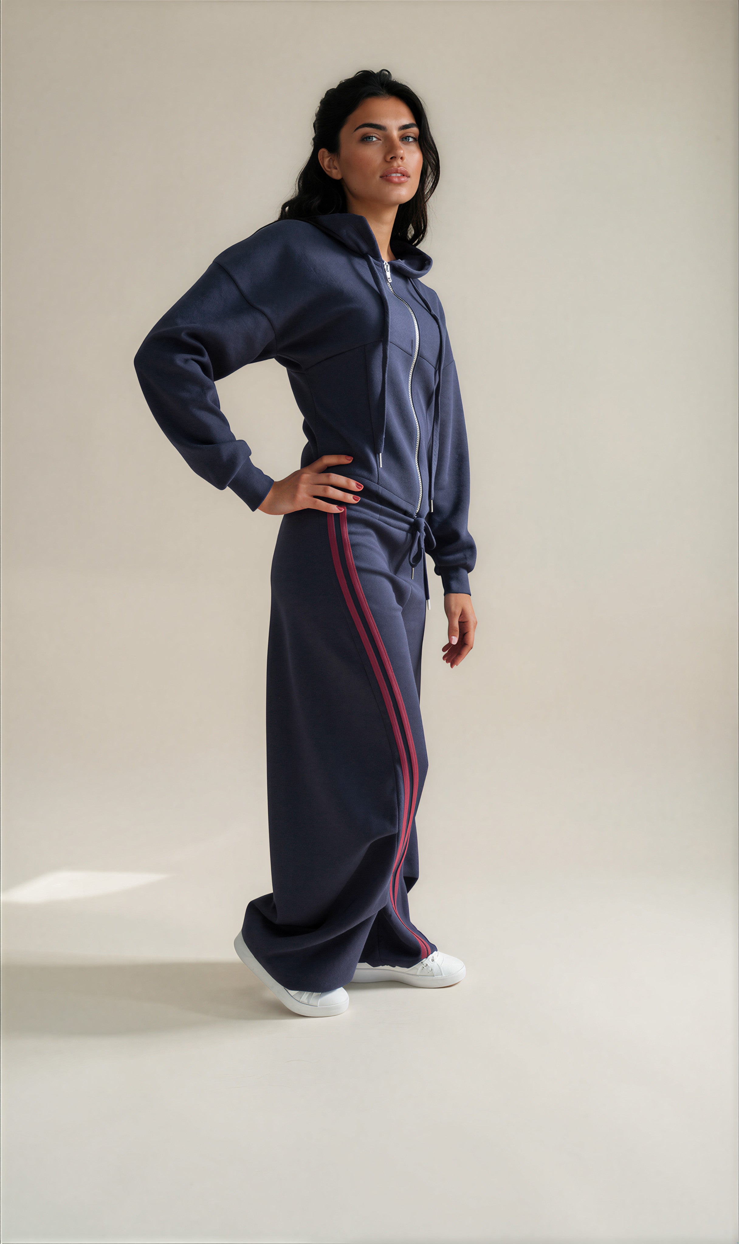 Pantalone Tuta Two Line Oversize con Bande Laterali