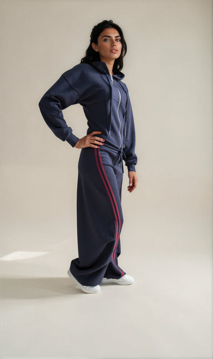 Pantalone Tuta Two Line Oversize con Bande Laterali