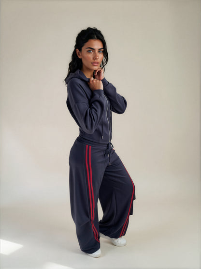 Pantalone Tuta Two Line Oversize con Bande Laterali