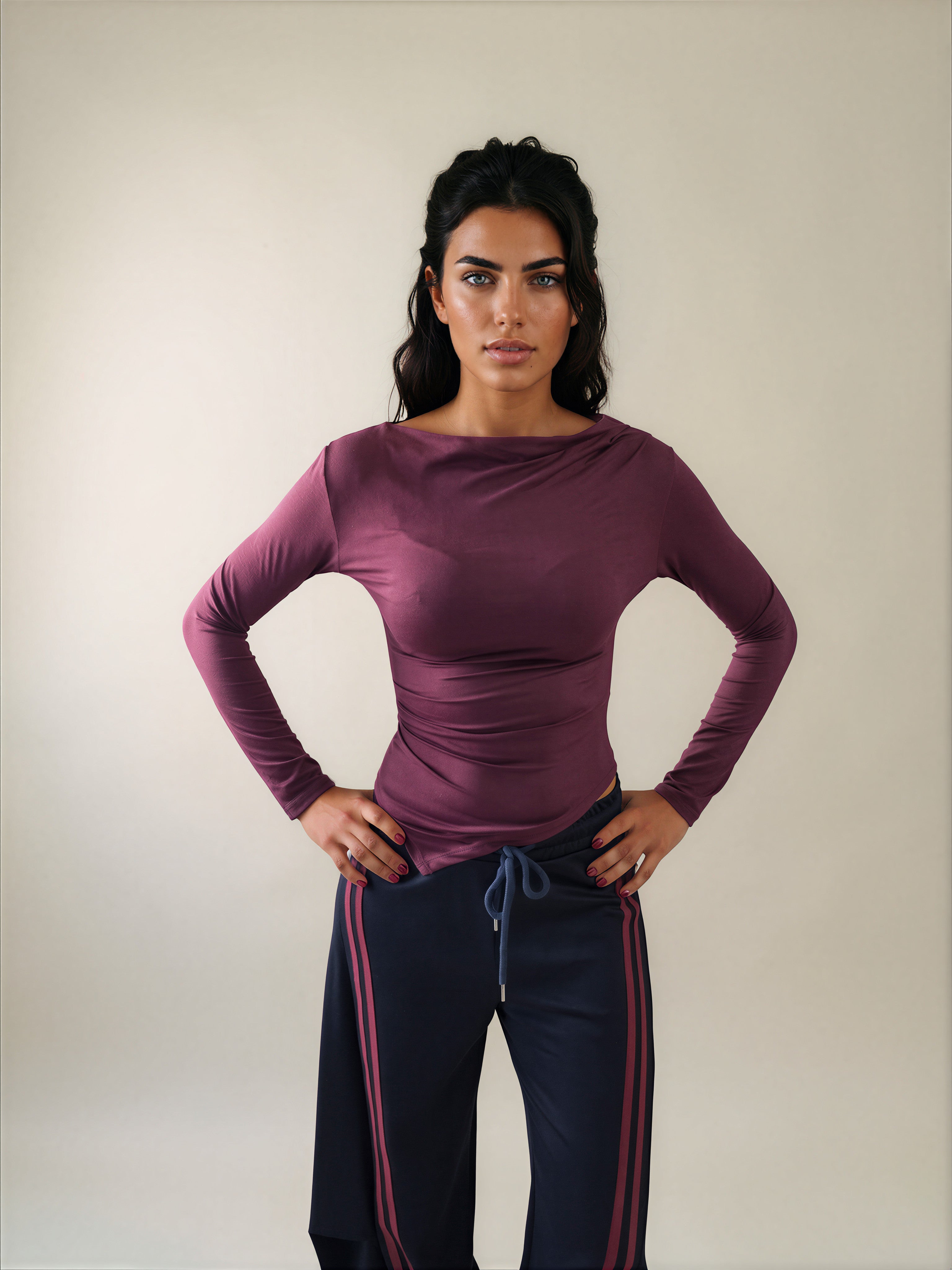 Maglia Asimmetrica a Maniche Lunghe