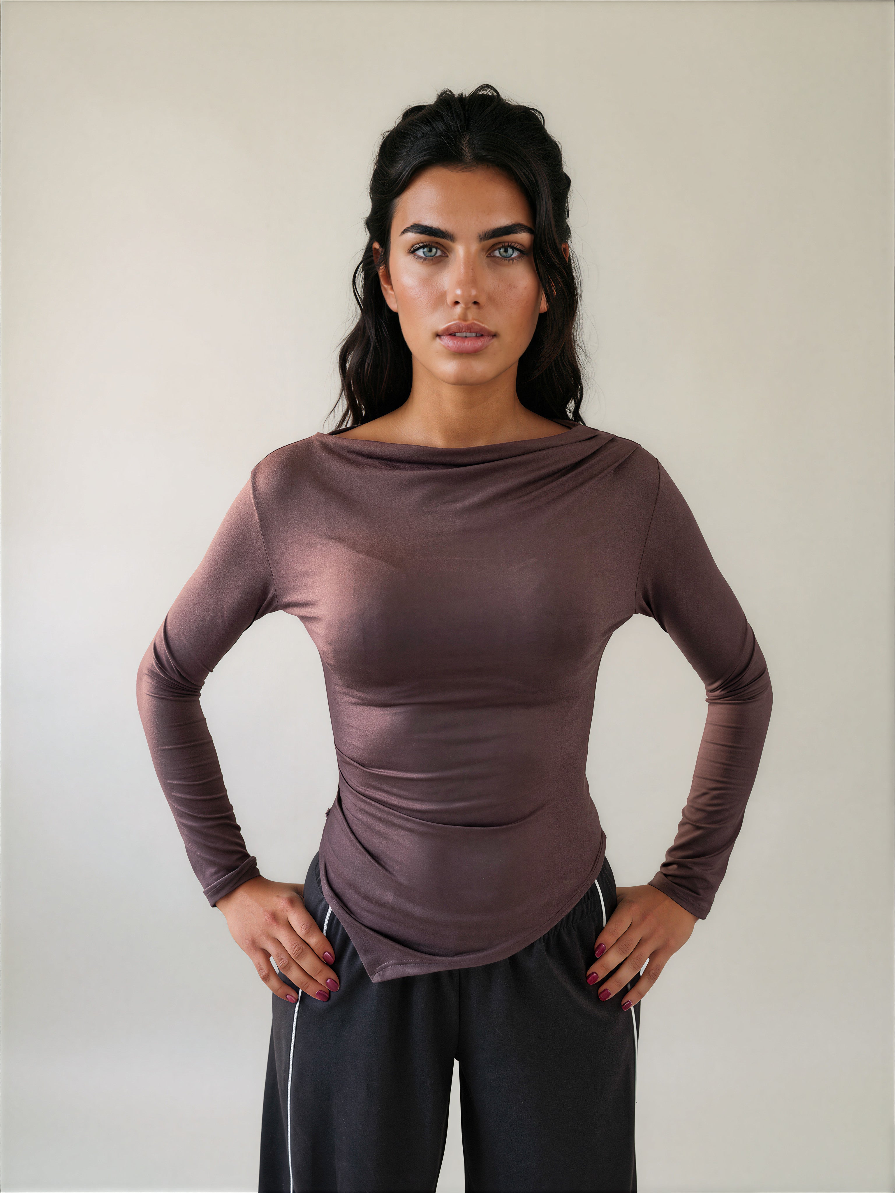 Maglia Asimmetrica a Maniche Lunghe