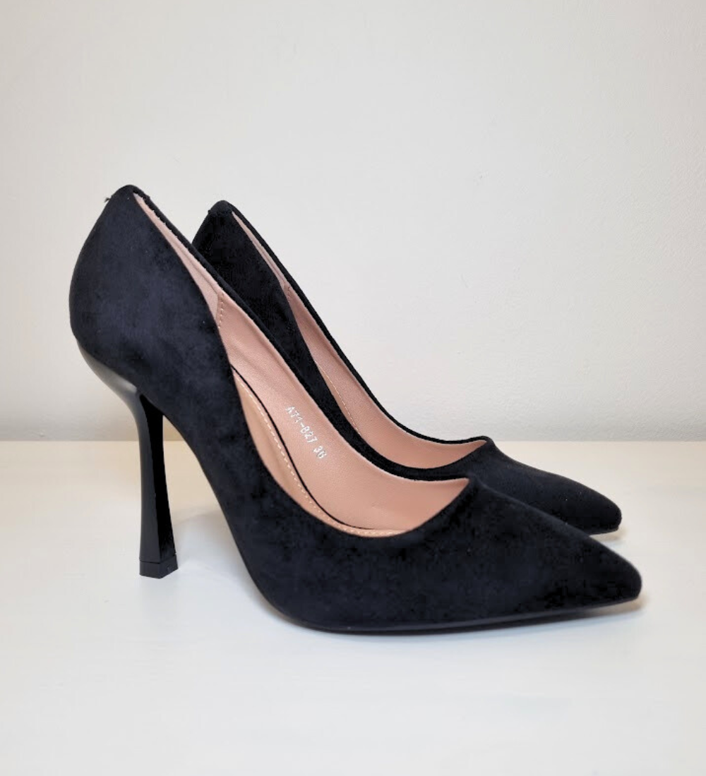 Décolleté a Punta in Camoscio con Tacco Arch 10 cm