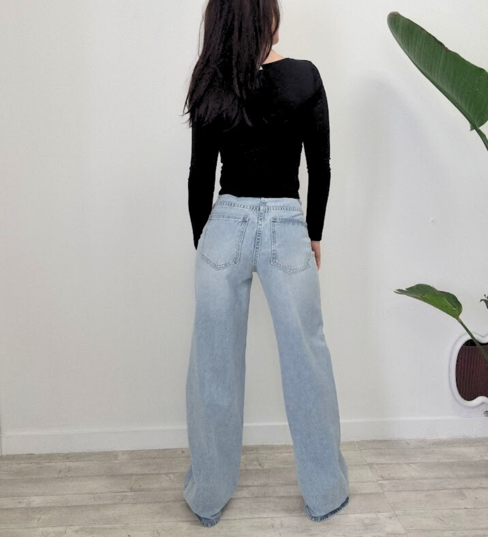 Jeans Wide Leg Sparkle & Destroy