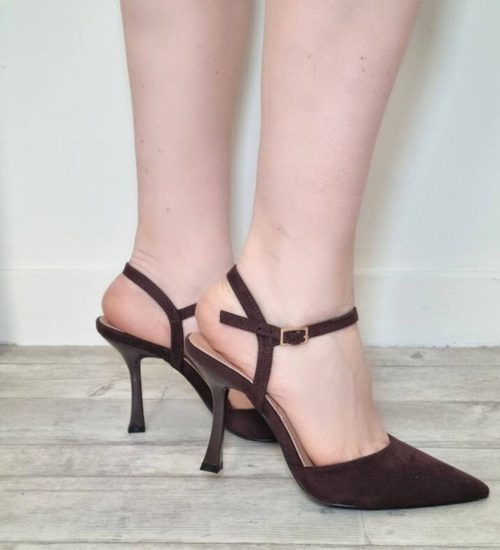 Décolleté Slingback con Cinturino alla Caviglia tacco 9 cm