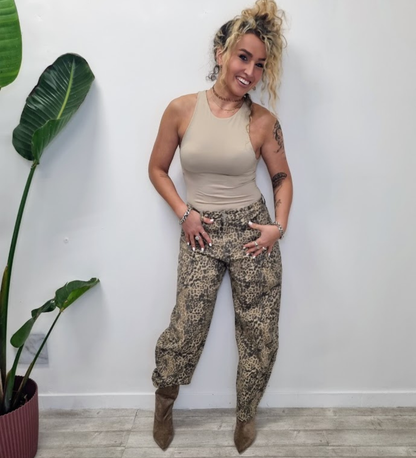Jeans Balloon a Fantasia Animalier – Leopard Print