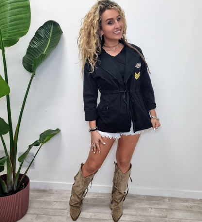 Giacca Utility "Army-Chic" con Coulisse e Patch