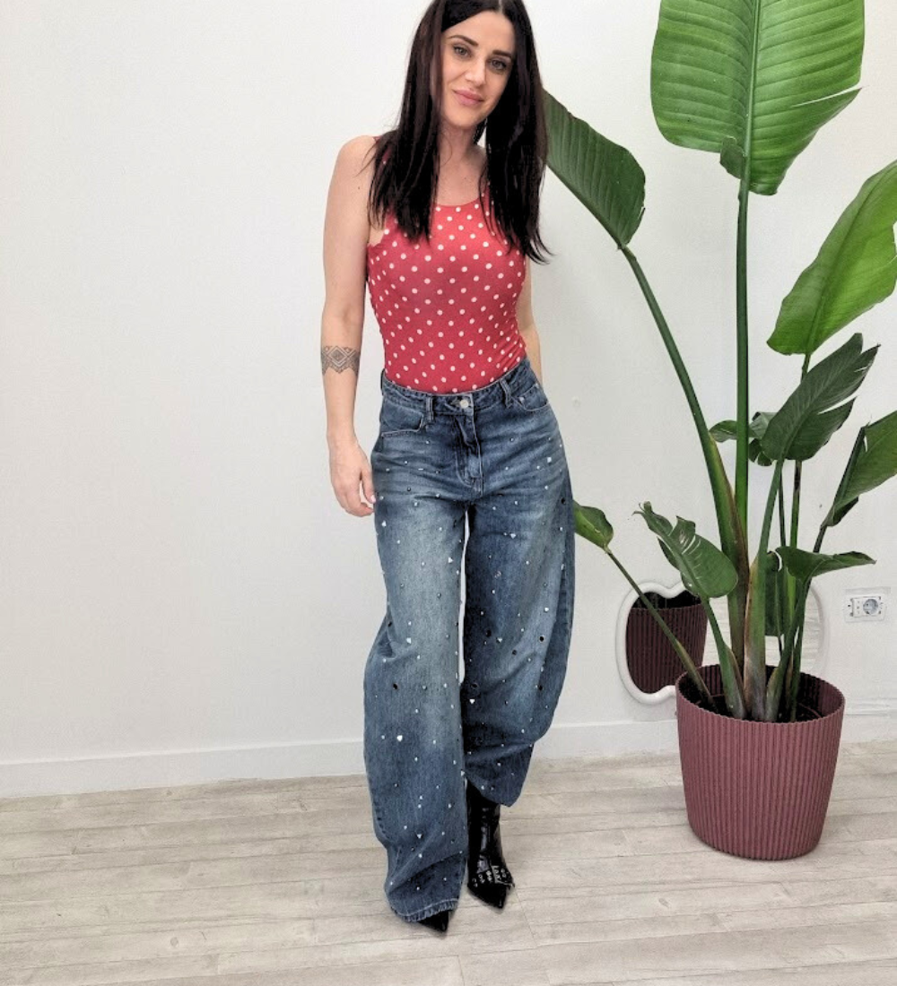 Jeans Baggy con Dettagli Cut-Out