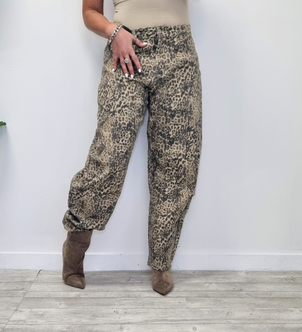 Jeans Balloon a Fantasia Animalier – Leopard Print