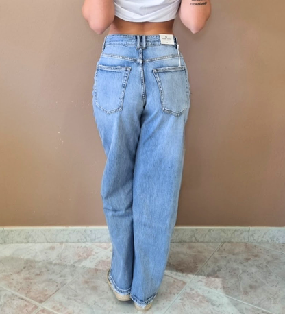 Jeans Wide Leg Essential Blue Lavaggio Chiaro