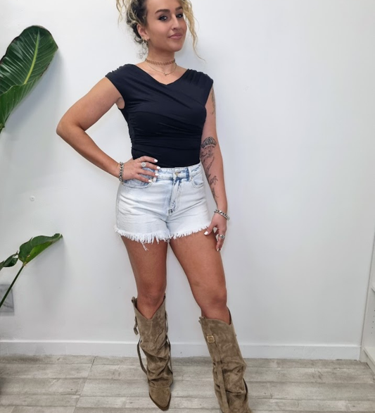 Jeans "Slouchy" Denim Chiaro Taglio Balloon con Pinces