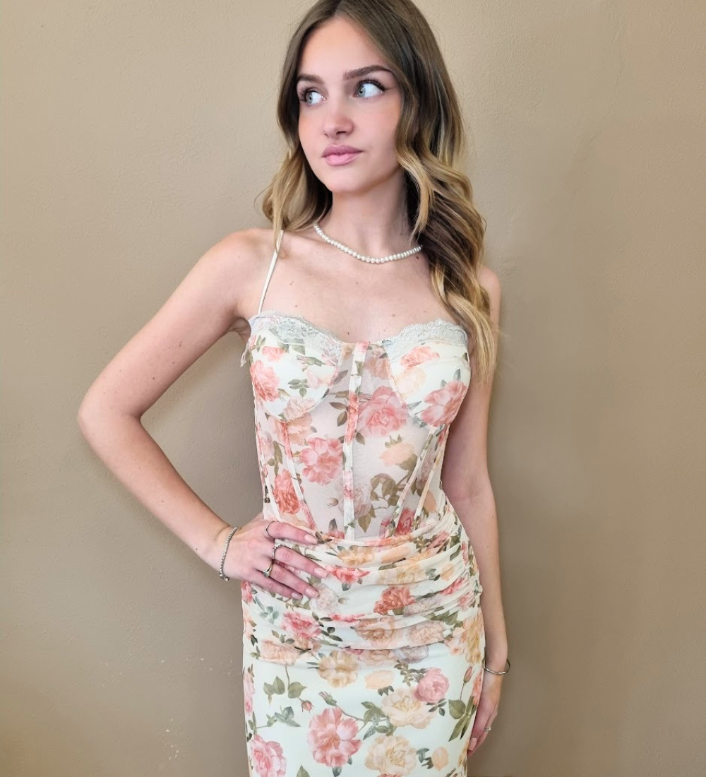 Abito Romantic Muse Long Dress con Corpetto