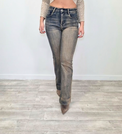 Jeans Flare Lavaggio Vintage Gold