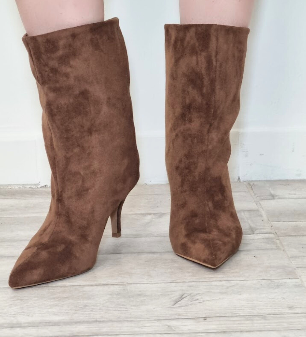 Stivaletto scamosciato con Tacco Kitten