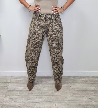 Jeans Balloon a Fantasia Animalier – Leopard Print