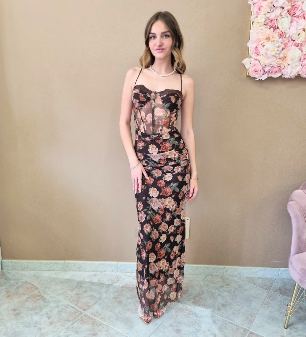 Abito Romantic Muse Long Dress con Corpetto