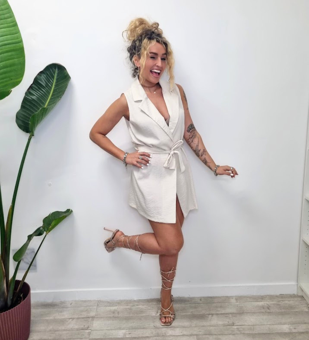 Completo Coordinato "Zoe" – Gilet Blazer & Pantalone Palazzo