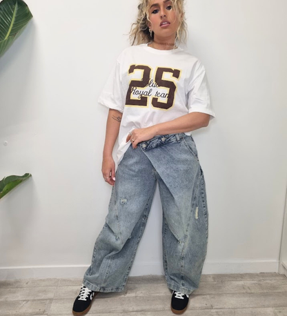 Jeans Wide Leg con Chiusura Asimmetrica – Street Vibes